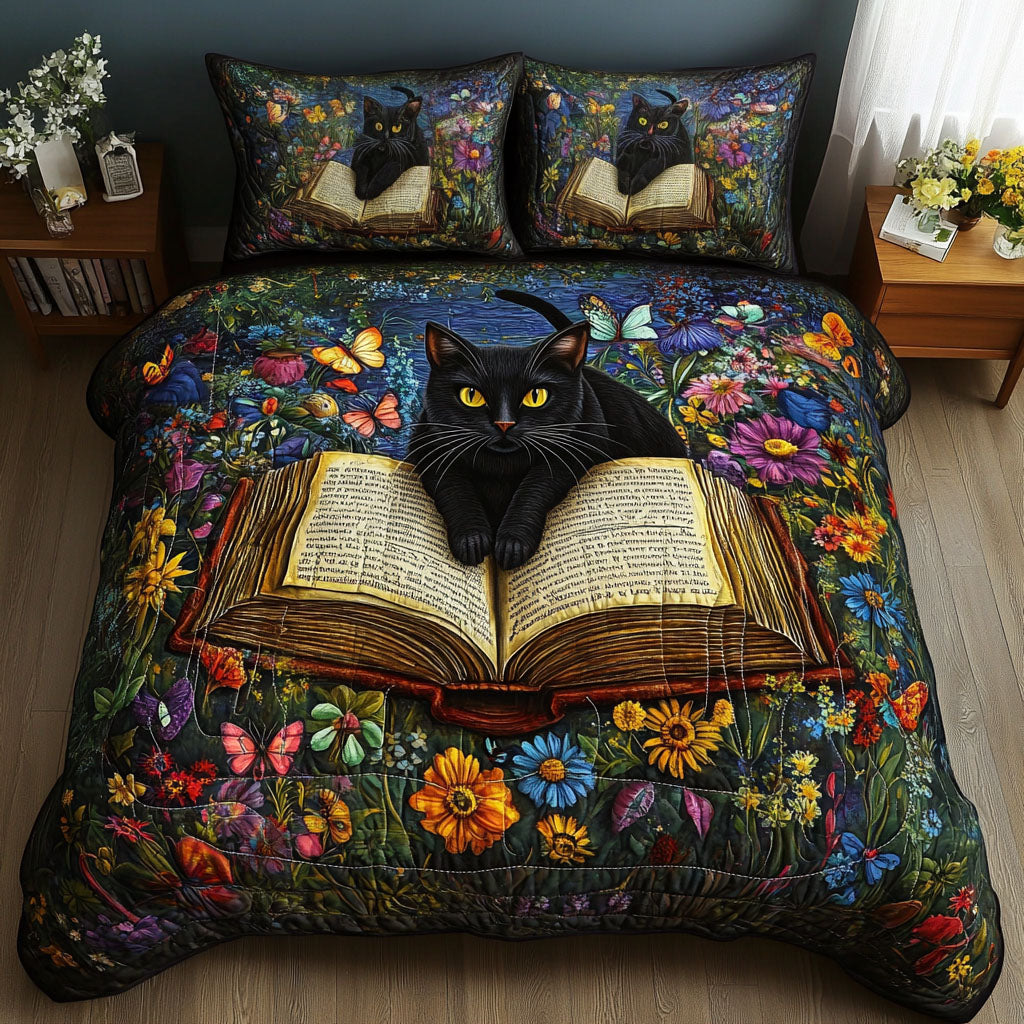 Whisker Words Quilted Bedding Set Luxury Duvet Cover Set for Elegant Bedroom Decor