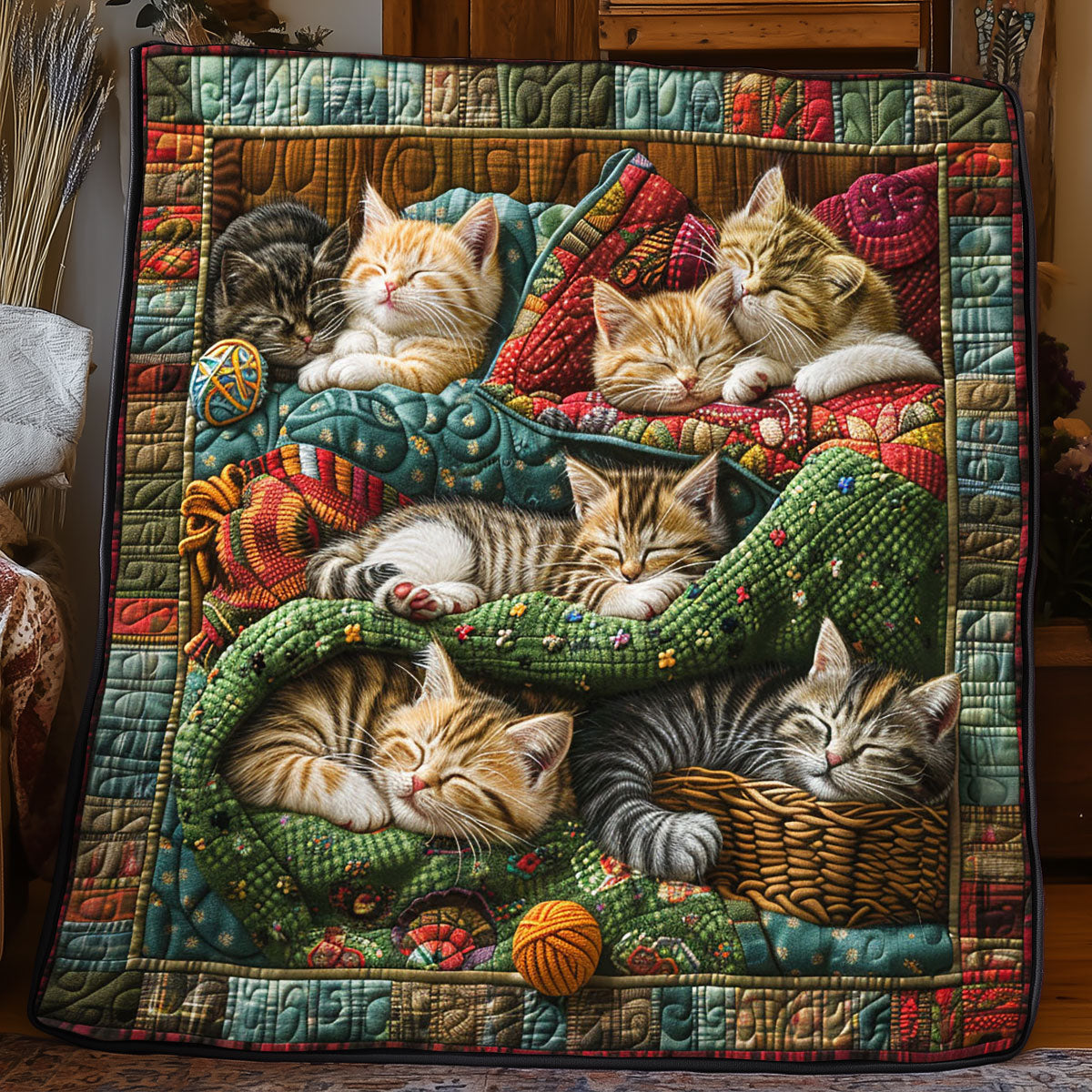 Whiskered Dreams Quilt Blanket Sofa Throws Son To Mother Christmas Gifts