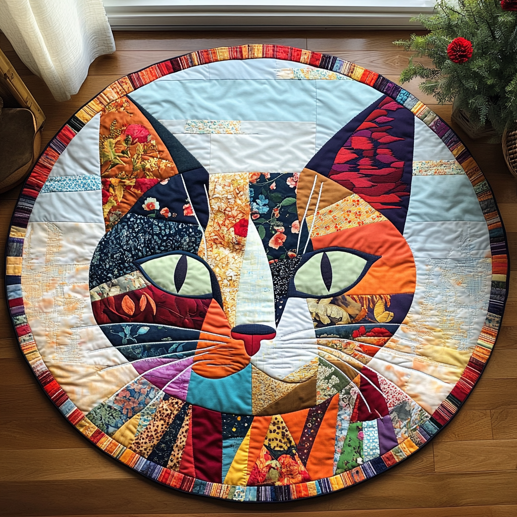Whiskers And Paws Quilted Round Mat Entrance Way Ideas Stuff For Cat Lovers