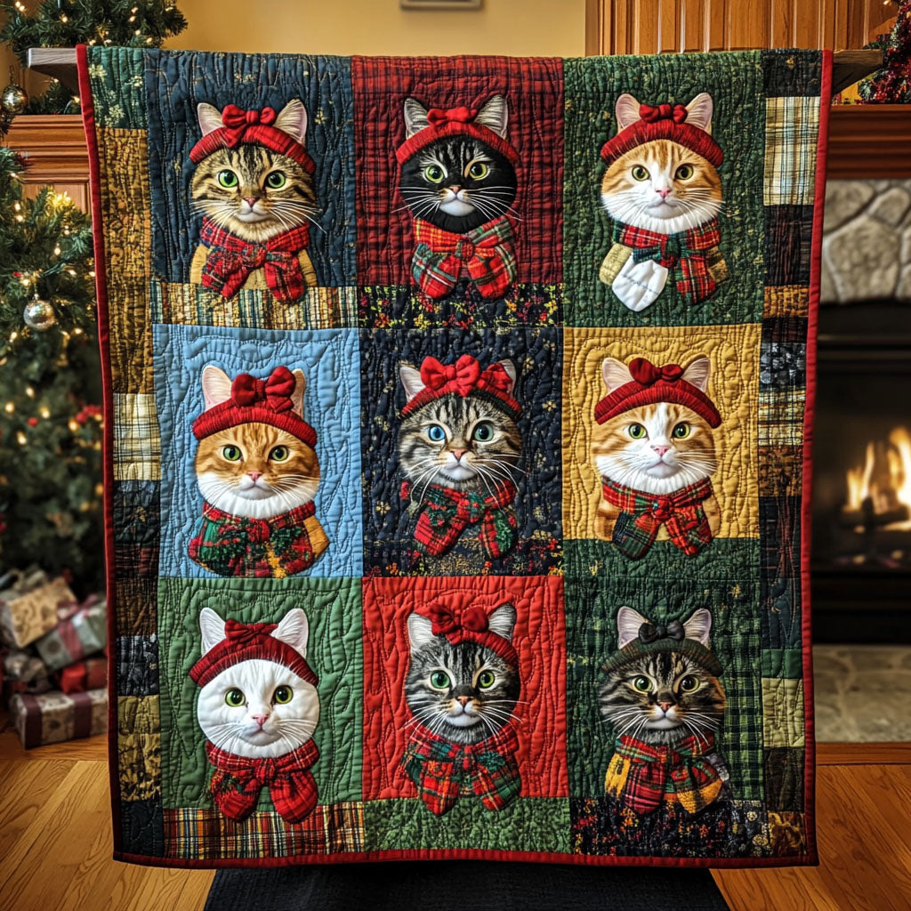 Whiskers and Warmth Quilted Blanket Presents For Cat Lovers