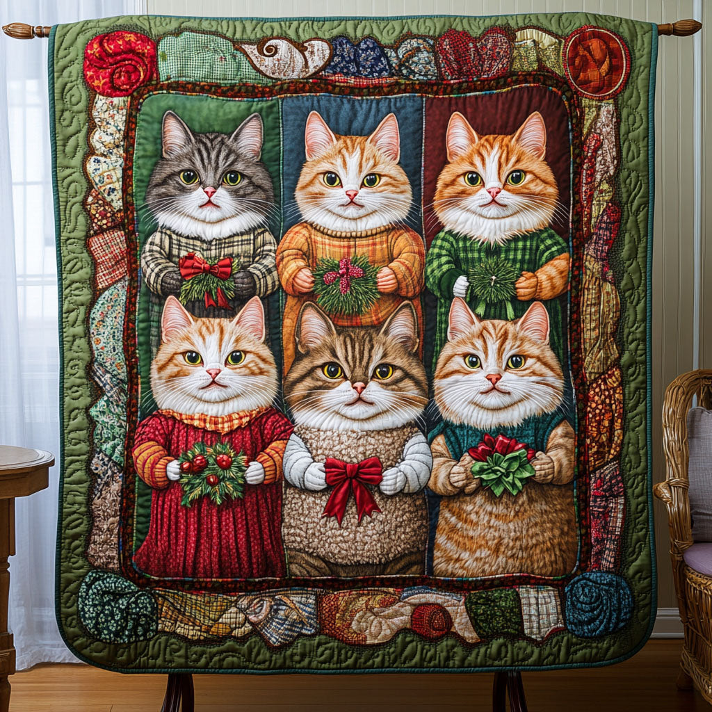 Whiskers and Wonders Quilted Blanket Best Gifts For Cat Lovers