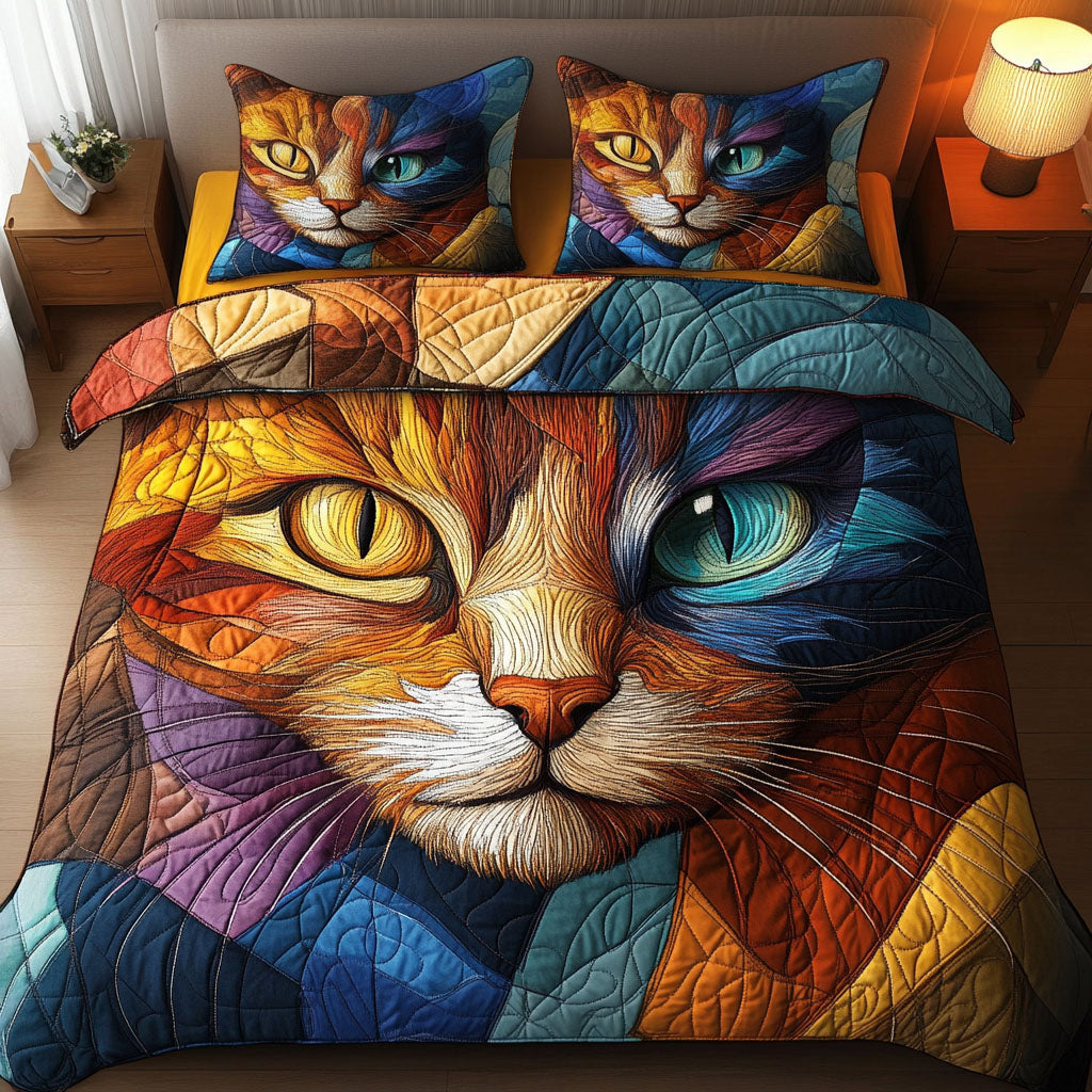 Whiskers In Color Quilted Bedding Set Meaningful Home Gift for Special Occasions