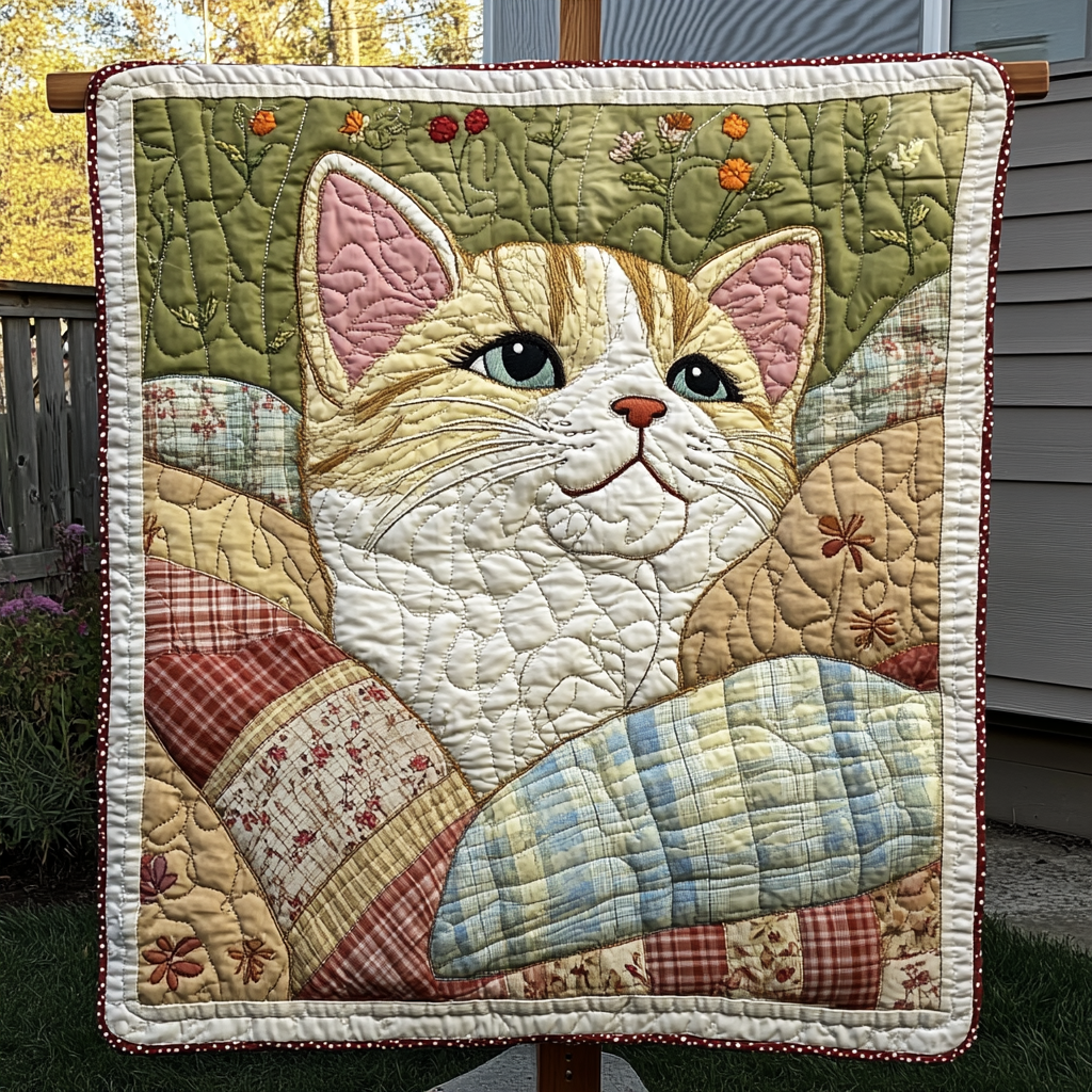Whiskers in Wonderland Quilted Blanket Presents For Cat Lovers