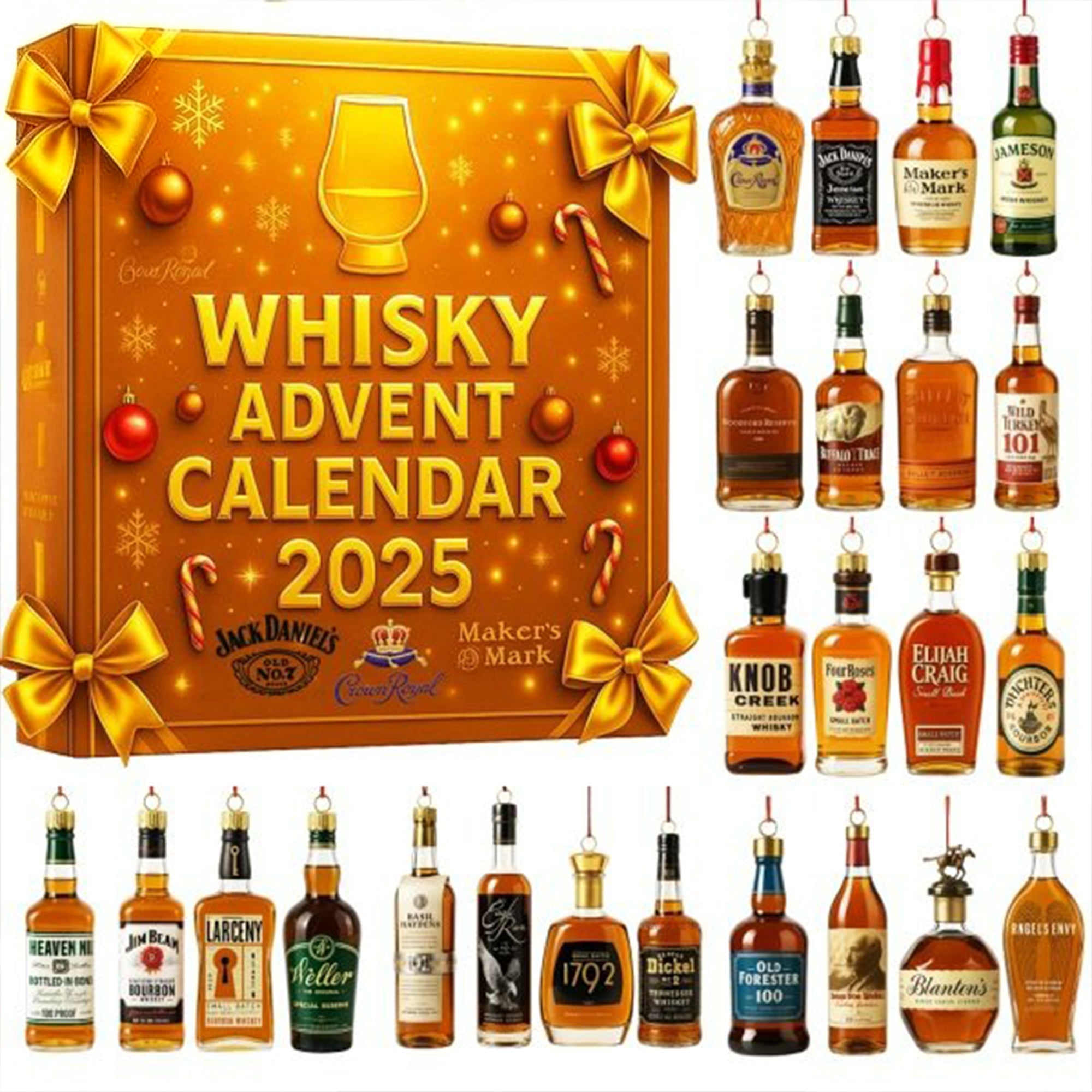 Whiskey Advent Calendar 2025 Christmas Themed Box Xmas Calendar Countdown Christmas Ideas