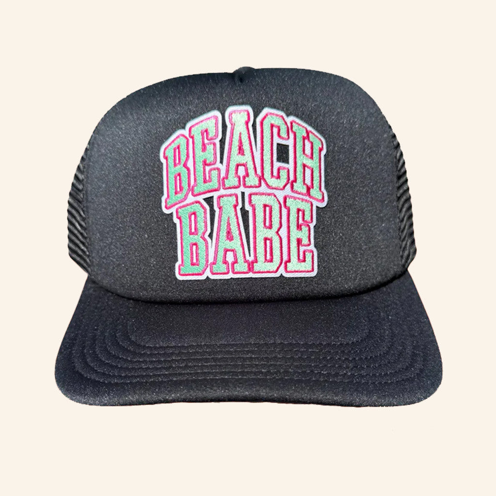 Whiskey Biz Merch Beach Babe Embroidered Trucker Hat Gifts For Her