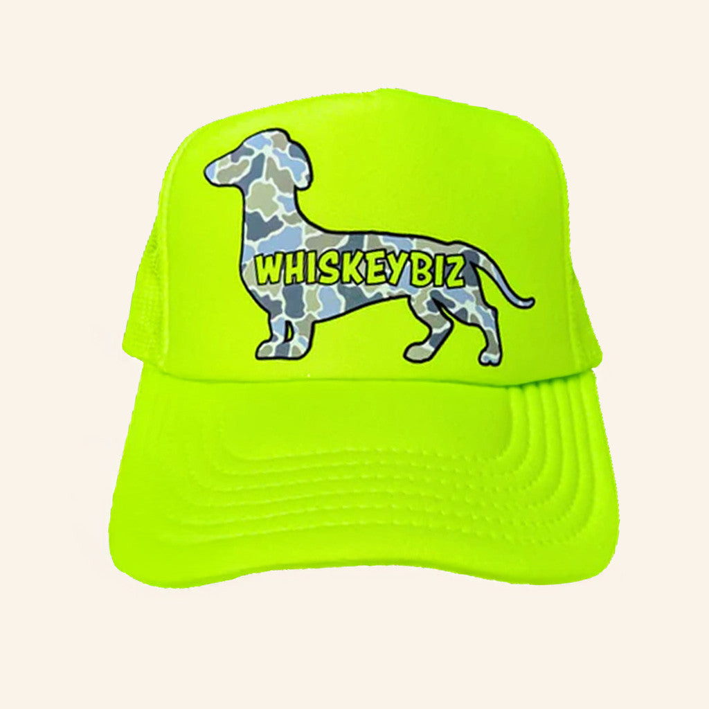 Whiskey Biz Merch Weenie Dog Camo Trucker Hat Gifts For Friends Whiskey Biz Merch Weenie Dog Camo Trucker Hat Gifts For Friends