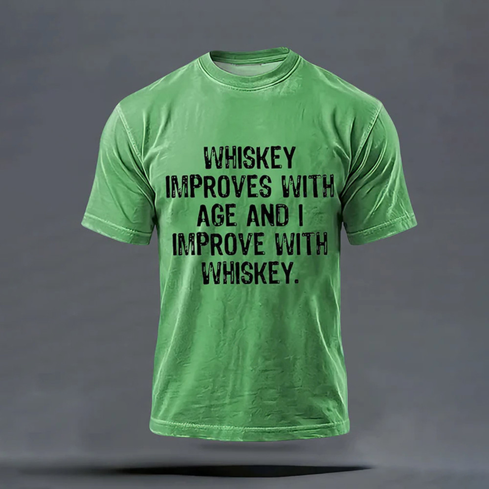 Whiskey Imprives With Age And I Improve With Whiskey T-Shirt Saint Patrick's Day Outfit Gift For Him