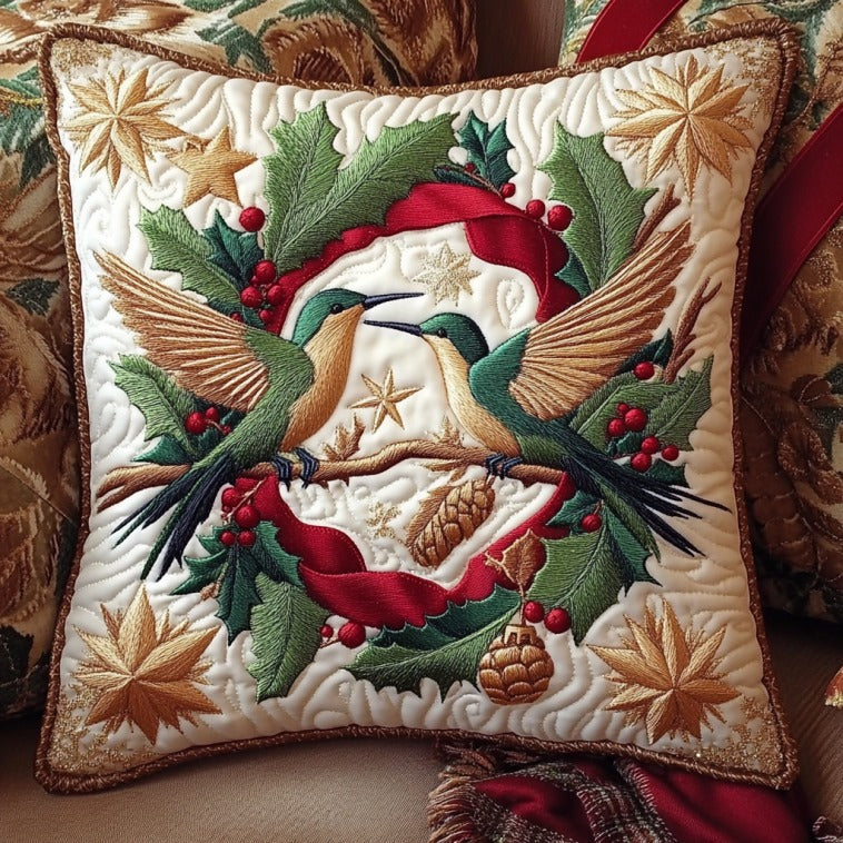 Whisper Of Noel Quilted Pillow Case Holiday Throw Pillows Father Daughter Christmas Gifts