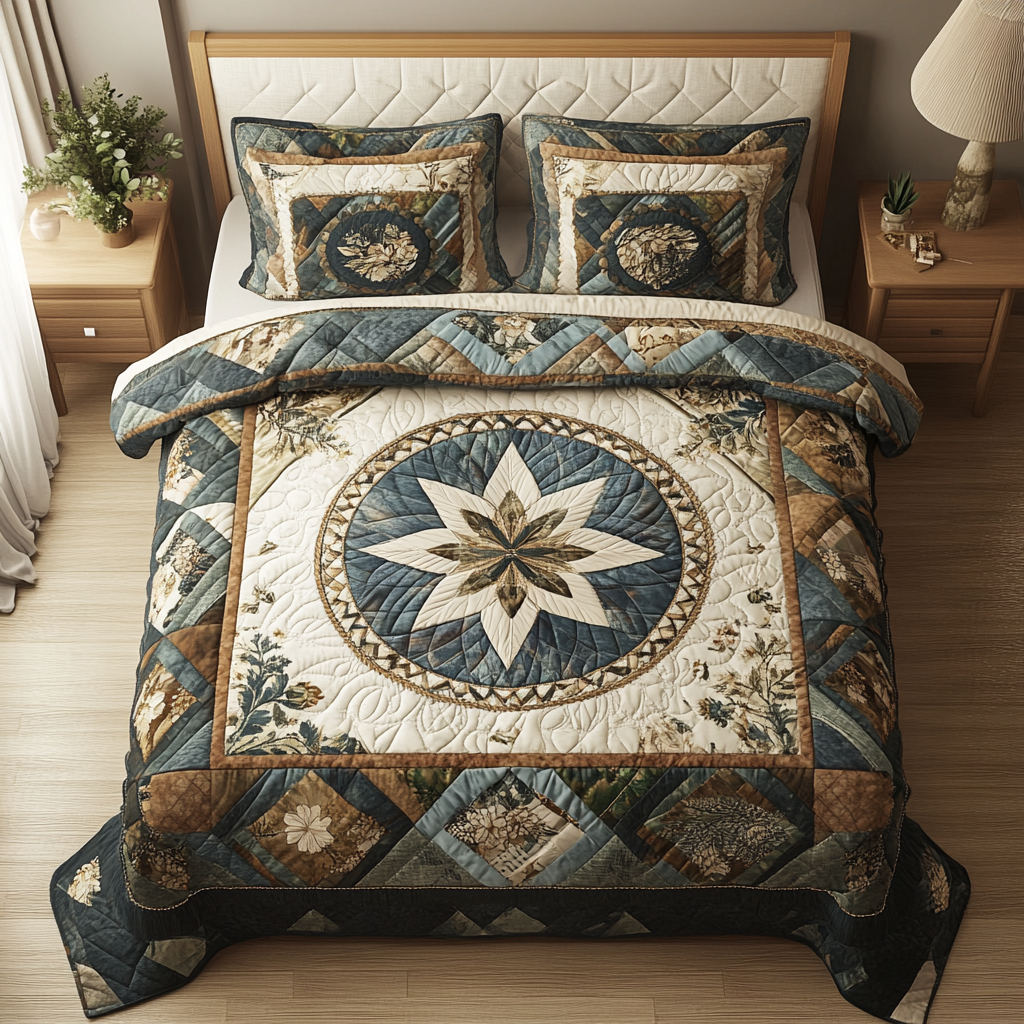 Whispered Petals Quilted Bedding Set Holiday Season Duvet Cover Set Gifts For Flower Enthusiasts