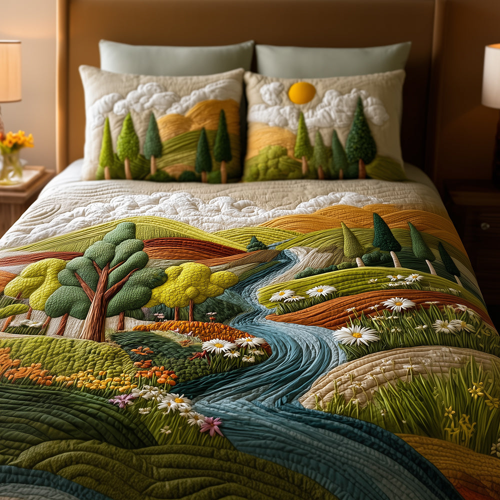Whispering Birch Quilted Bedding Set Bed Decor Ideas Presents For Nature Lovers