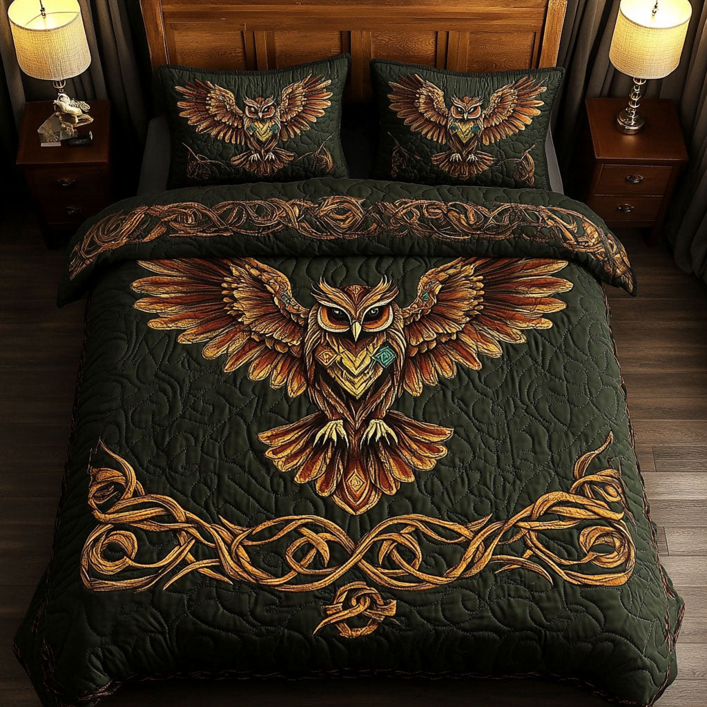 Whispering Feathers Quilted Bedding Set Cozy Bedding Merch Gift That Brings Sweet Dreams