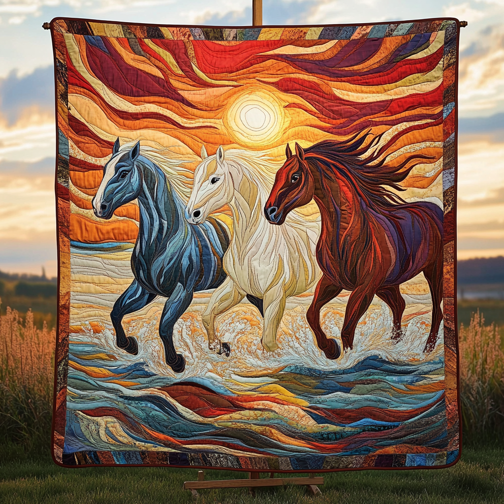 Whispering Hooves Quilted Blanket Great Gifts For Horse Lovers