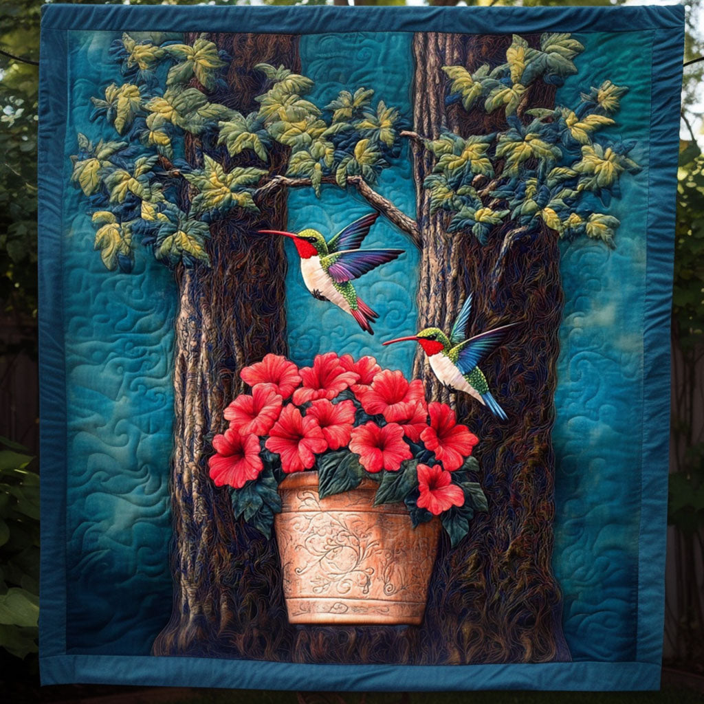 Whispering Hummingbirds Quilted Blanket Christmas Throw Blanket Gifts For Hummingbird Watchers