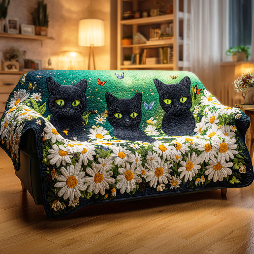 Whispering Moon Quilted Sofa Cover Couch Protector Cat Lovers Owners Presents