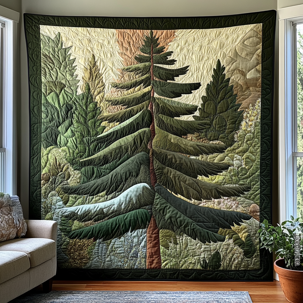 Whispering Pines Quilted Blanket Bedroom Decor Best Gifts For Nature Lovers