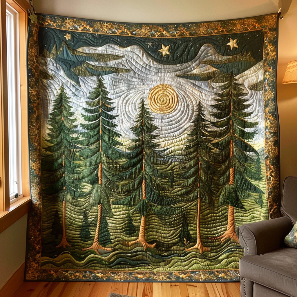 Whispering Pines Quilted Blanket Cute Bedroom Ideas Best Gifts For Nature Lovers