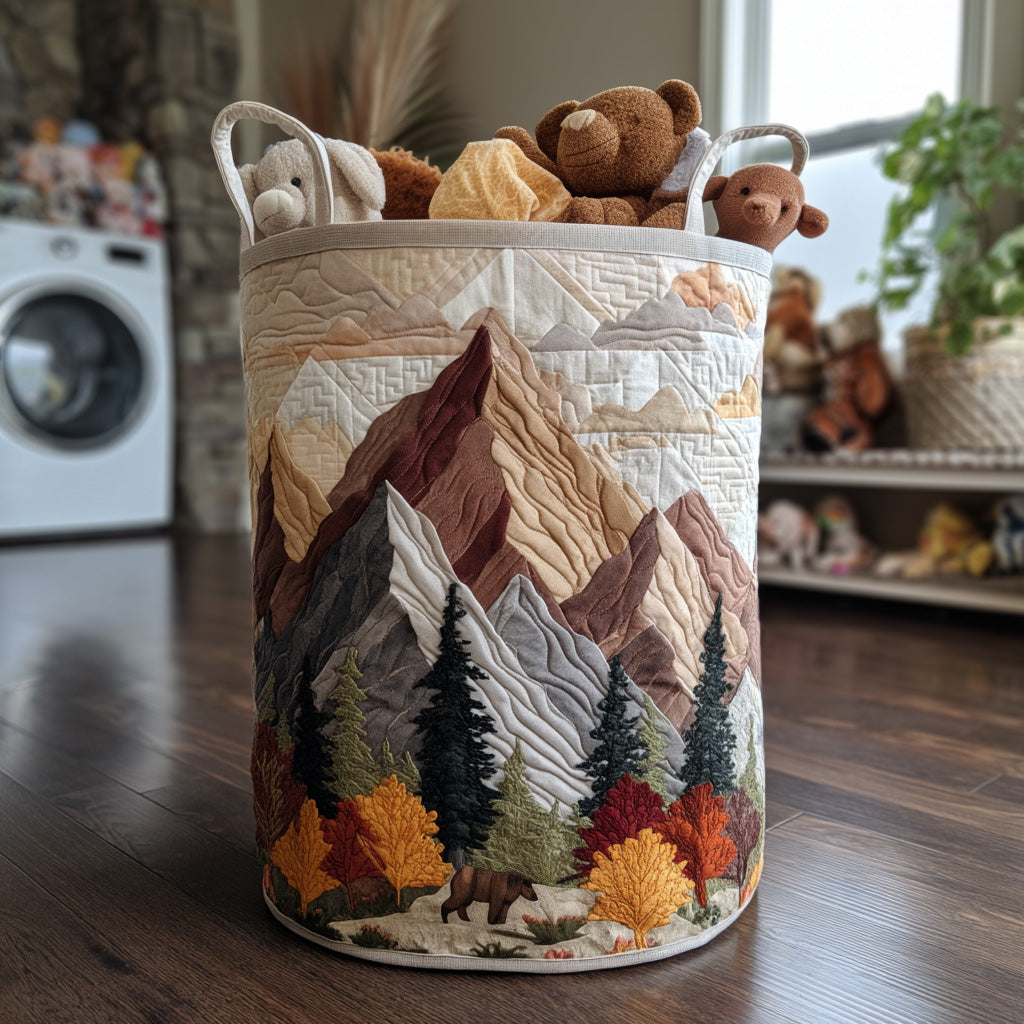Whispering Pines Quilted Laundry Basket Creative Gift For Family