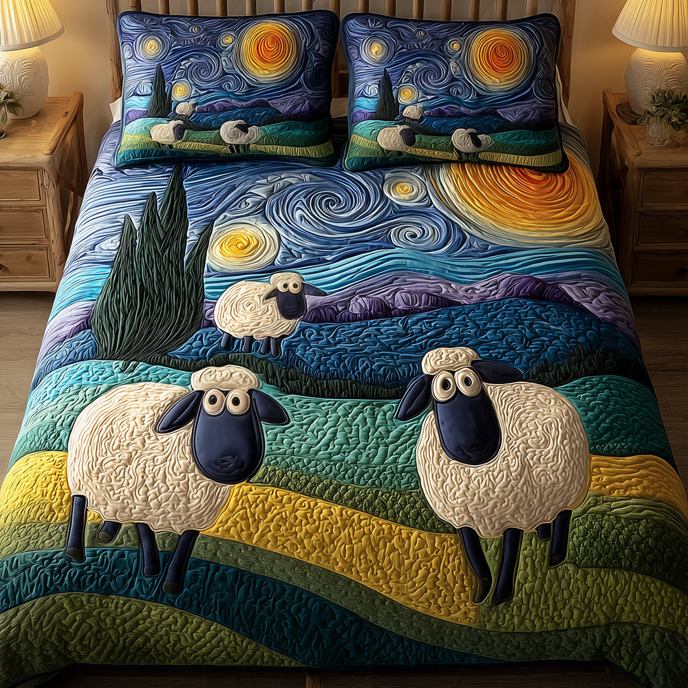 Whispering Sheep Quilted Bedding Set Cute Room Decor Sheep Secret Santa Gifts