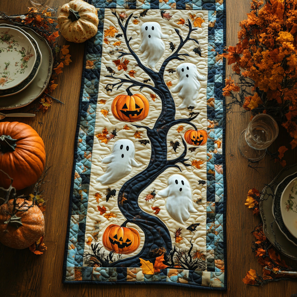 Whispering Spirits Quilted Table Runner Spooky Runners Cute Halloween Table Decorations