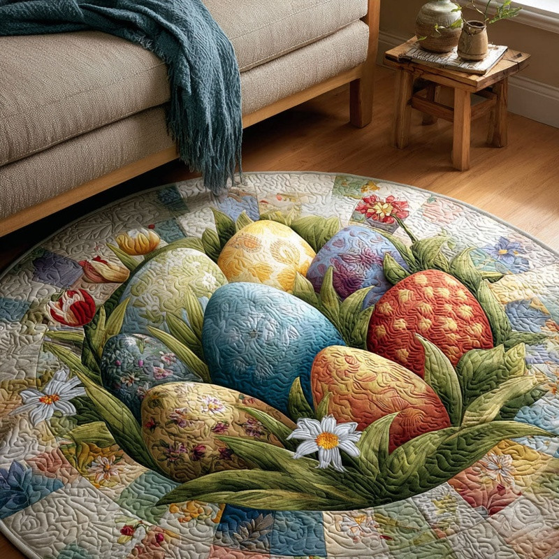 Whispering Spring Quilted Round Mat Floral Spring Home Decor Best Gift For Flower Lovers