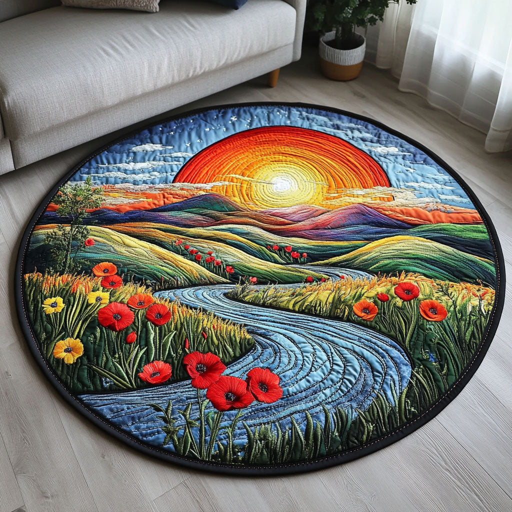 Whispering Streams Quilted Round Mat Entryway Christmas Decor Ideas Best Gifts For Flower Lovers