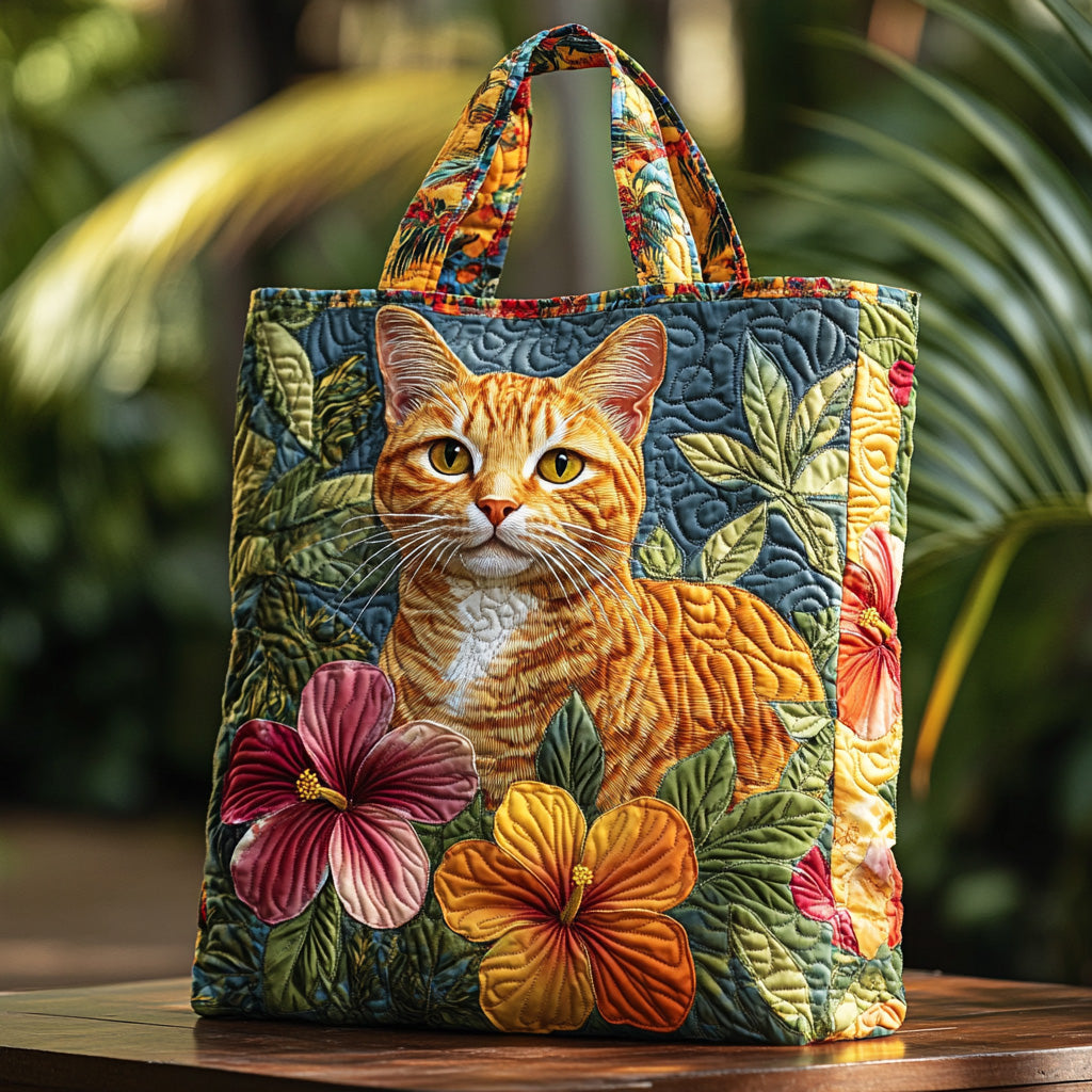 Whispering Tails Quilted Tote Bag Unique Cat Gifts