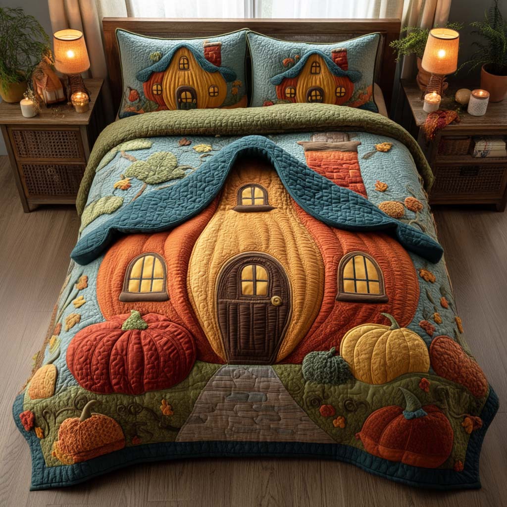 Whispering Windmill Quilted Bedding Set Bed Decor Cute Fall Gifts For Girlfriend
