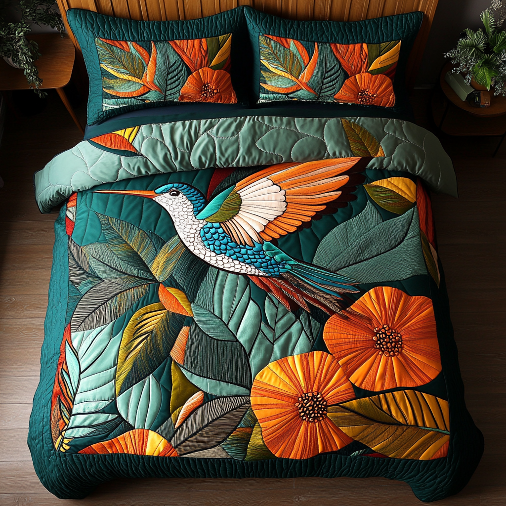 Whispering Wings Quilted Bedding Set Bed Decorations Great Hummingbird Themed Gifts