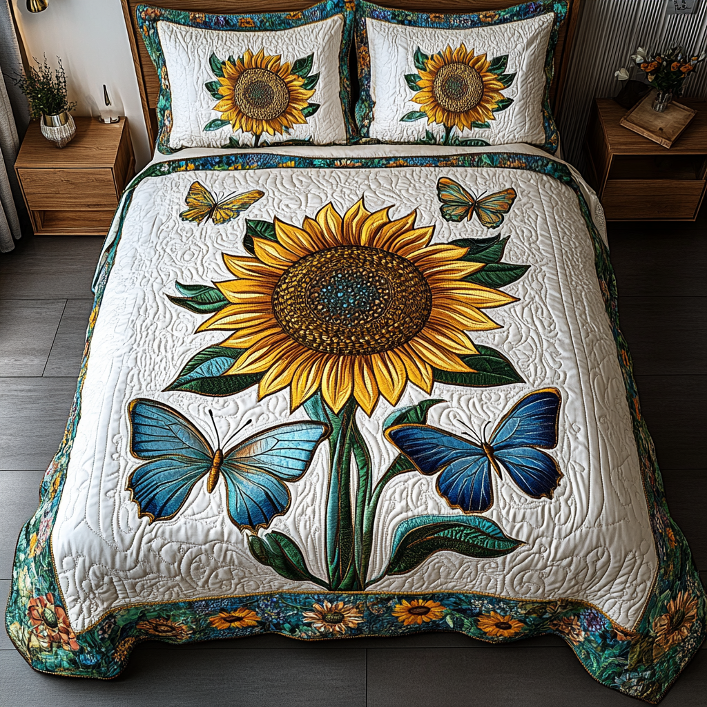 Whispering Wings Quilted Bedding Set Cool Bedroom Decor Cool Gifts For Butterfly Lovers
