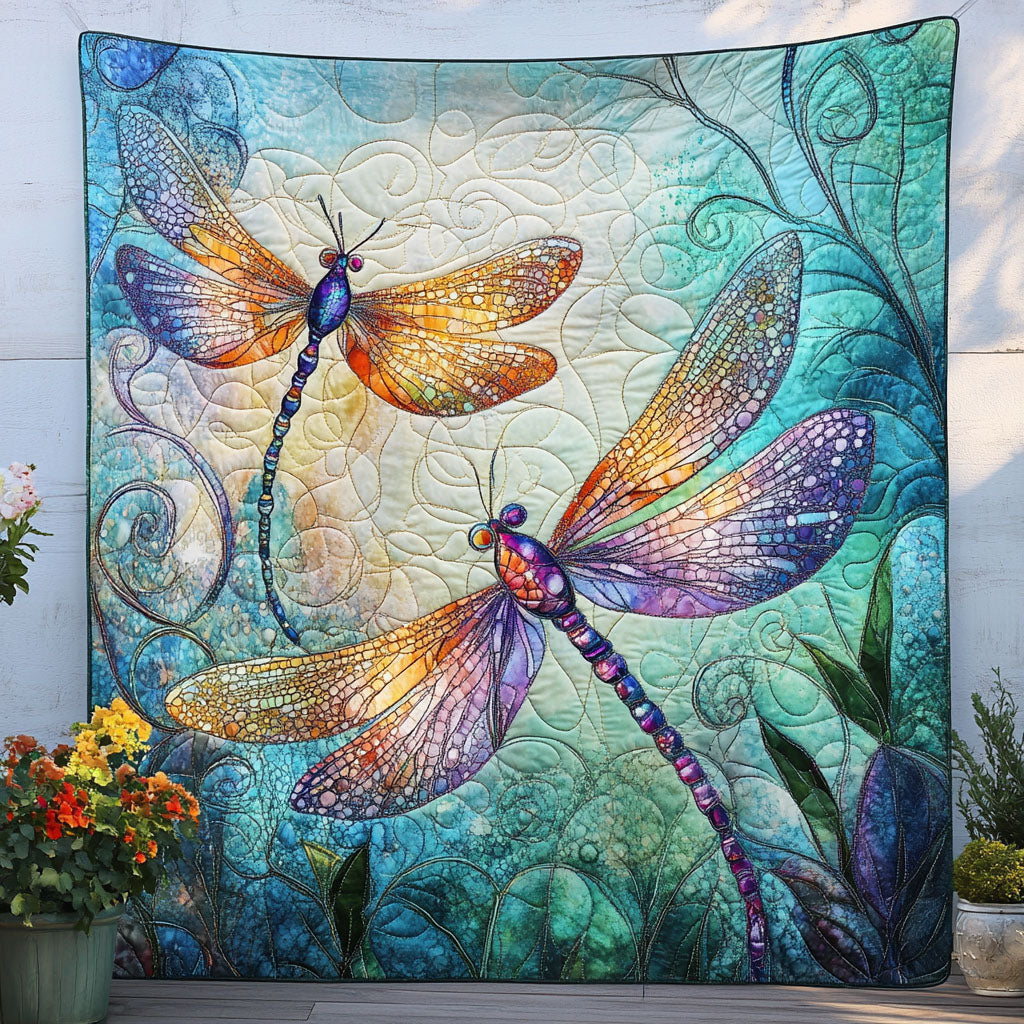 Whispering Wings Quilted Blanket Best Throw Blanket Gifts For Dragonfly Lovers