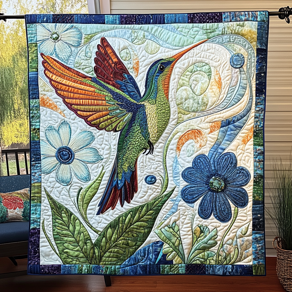 Whispering Wings Quilted Blanket Nice Throw Blanket Hummingbird Gifts For Mom