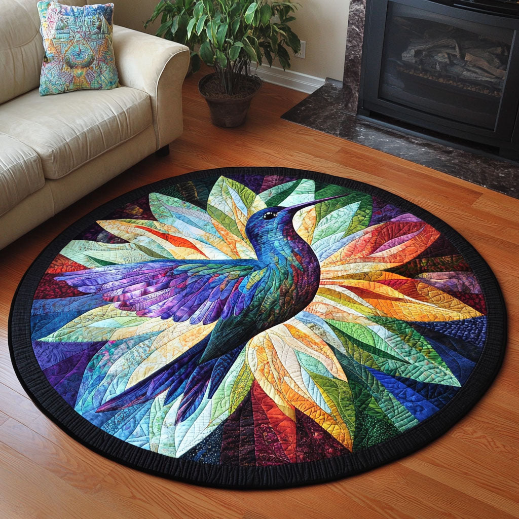 Whispering Wings Quilted Round Mat Outdoor Decor Presents For Flower Lovers