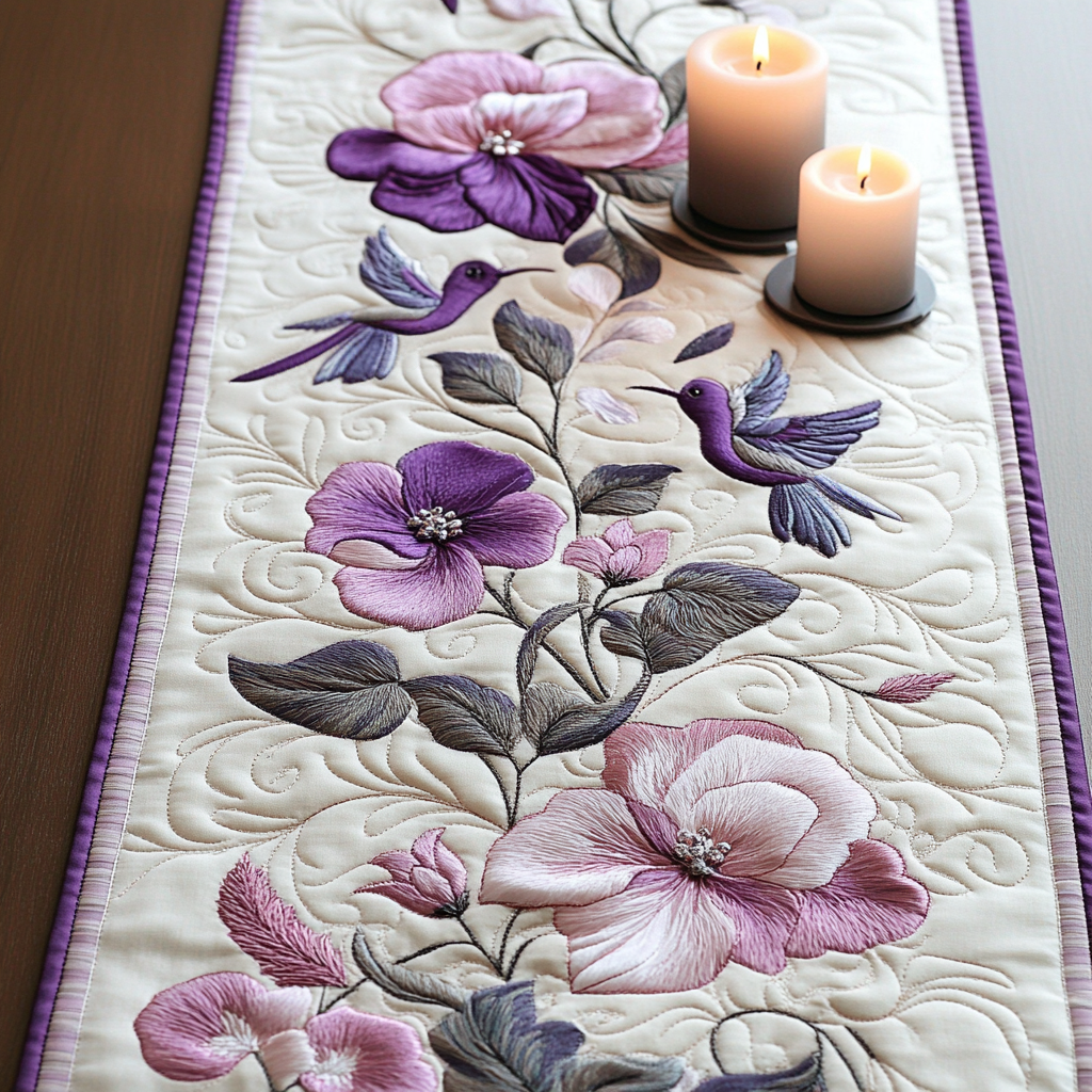 Whispering Wings Quilted Table Runner Dining Table Ideas Best Gifts For Hummingbird Lovers