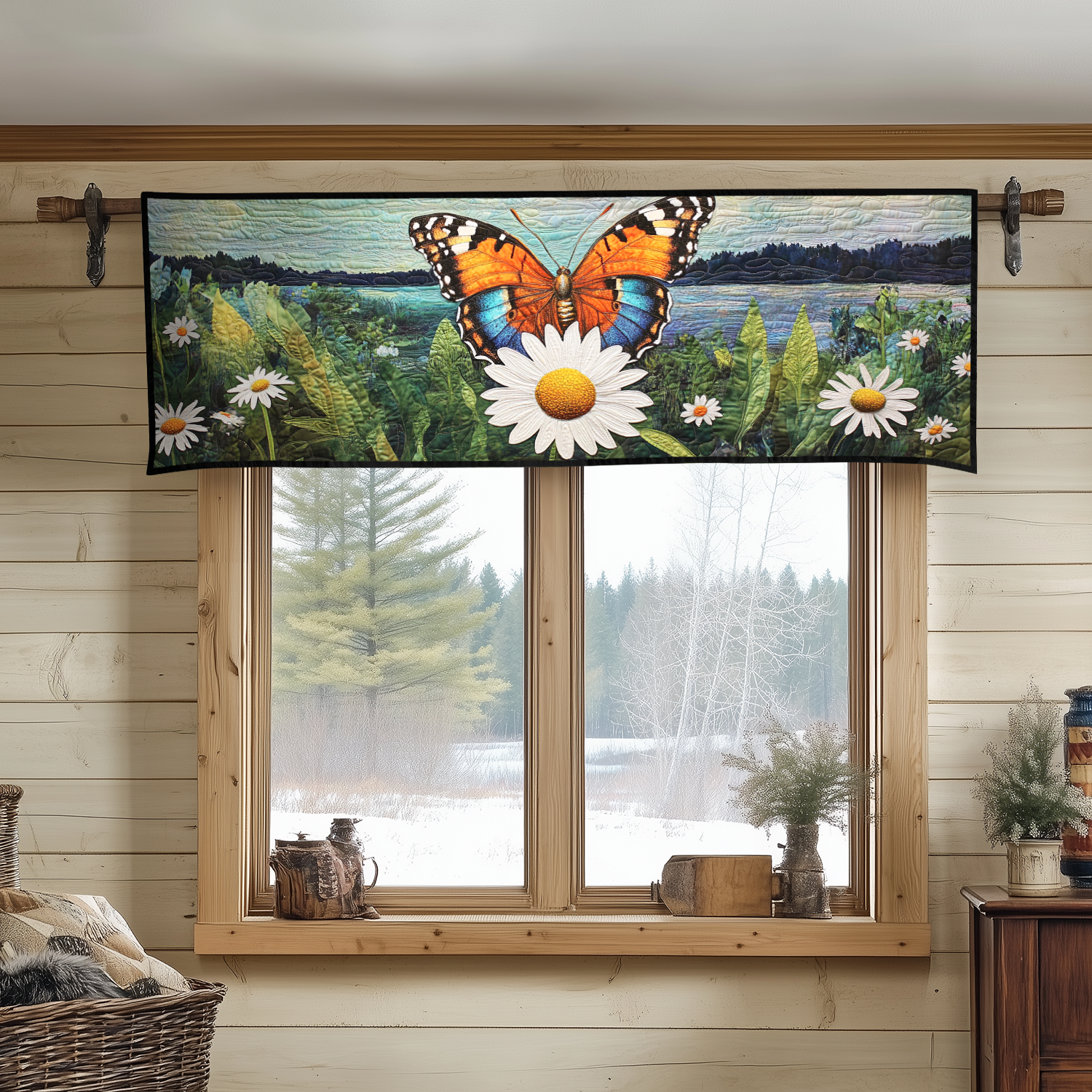 Whispering Wings Quilted Valance Unique Front Door Decor Butterfly Gifts For Her