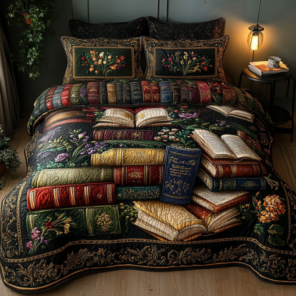 Whispering Woods Collection Quilted Bedding Set Bed Room Decoration Book Themed Birthday Presents