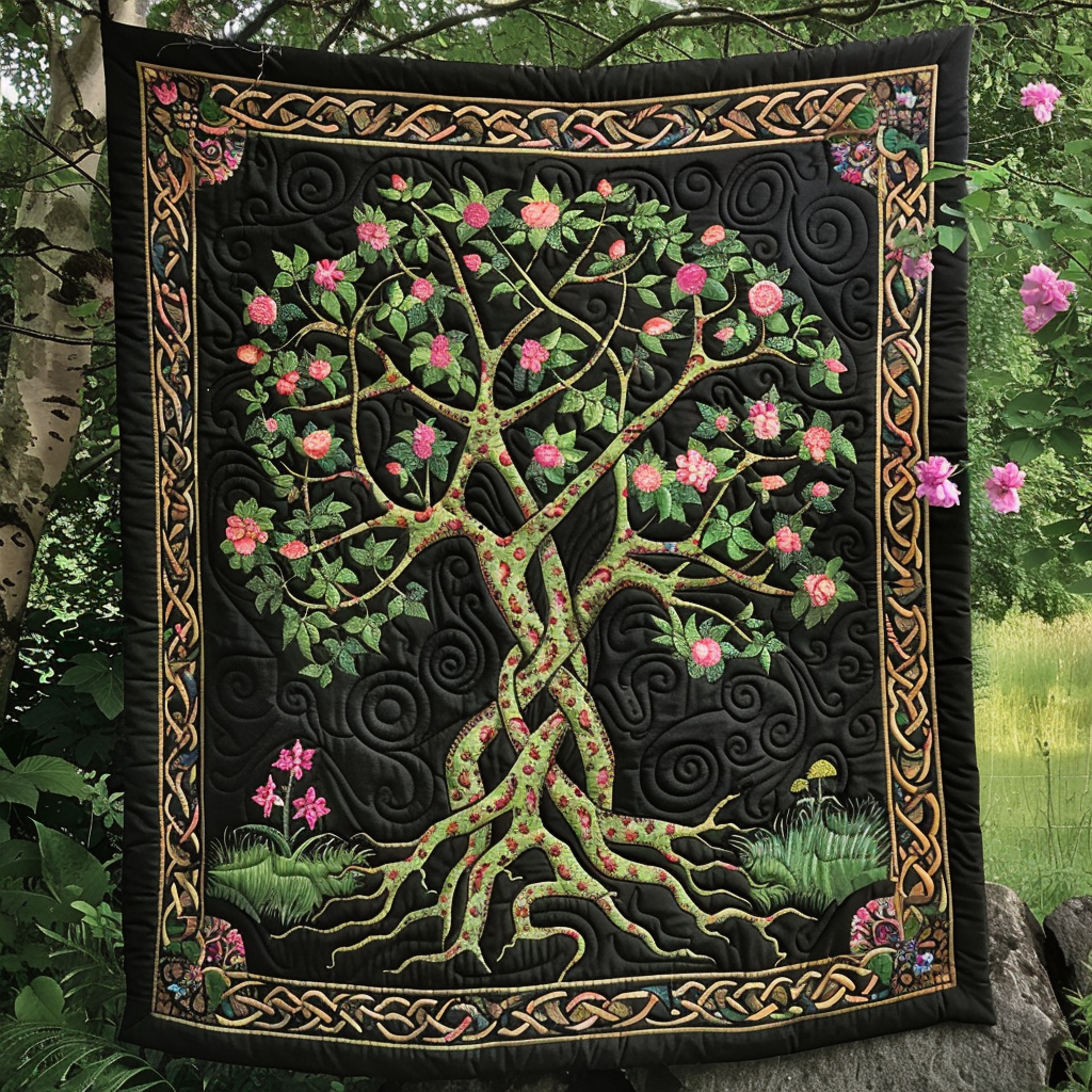 Whispering Woods Quilted Blanket Life Tree Blanket