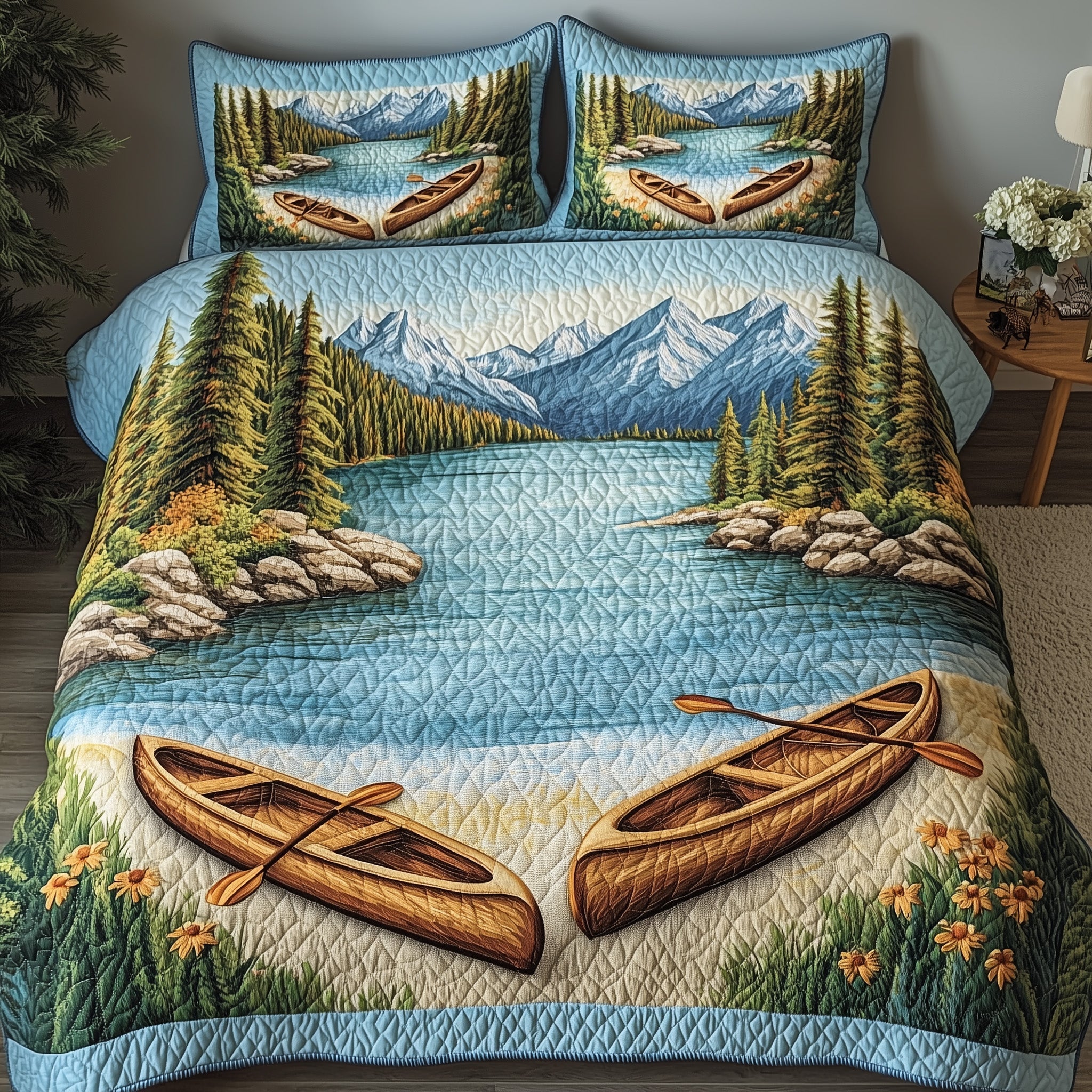 Whispers of the Kayak Quilted Bedding Set Duvet Cover Merchandise Best Gifts For Kayakers