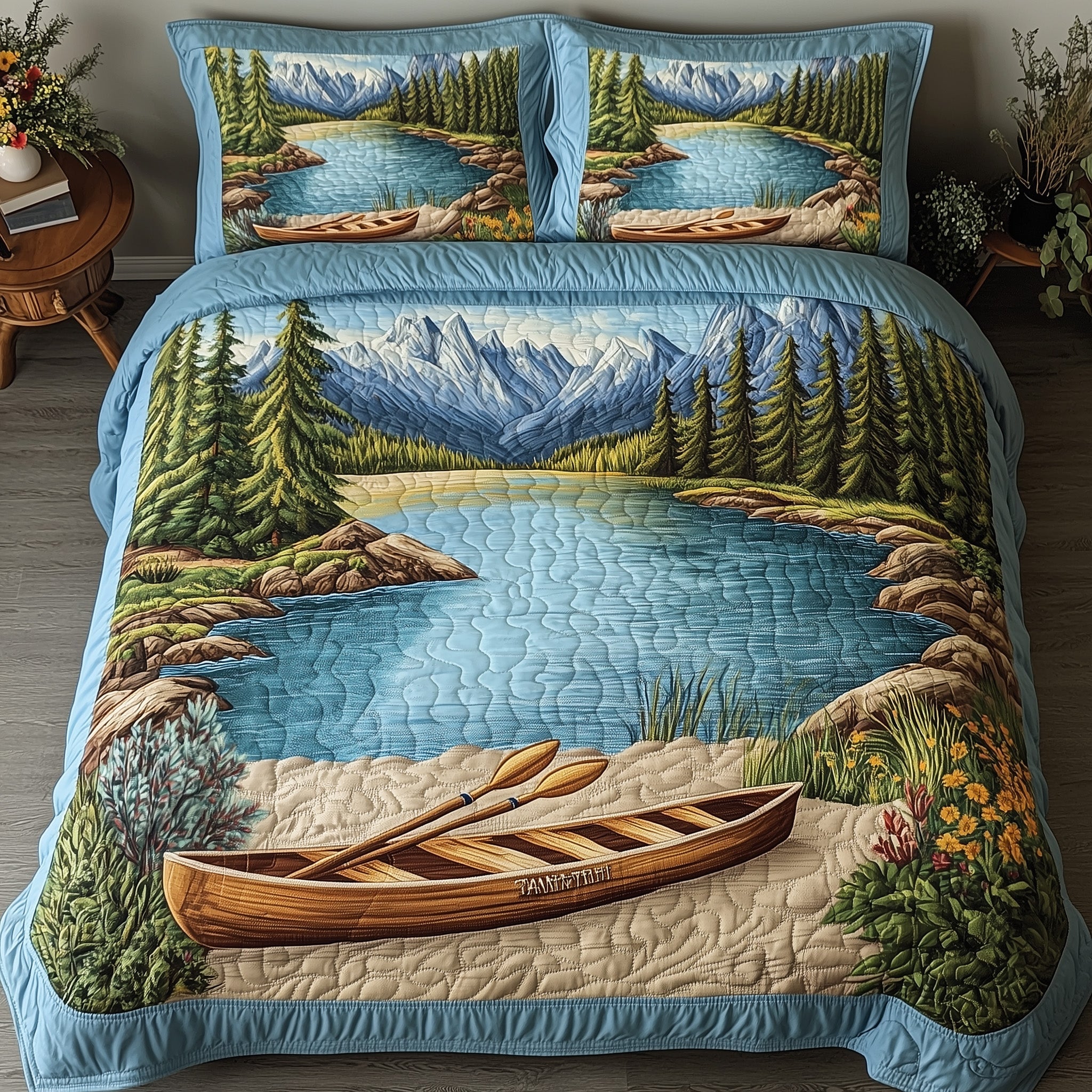 Whispers of the Kayak Quilted Bedding Set Duvet Cover Merchandise Cool Gifts For Kayakers