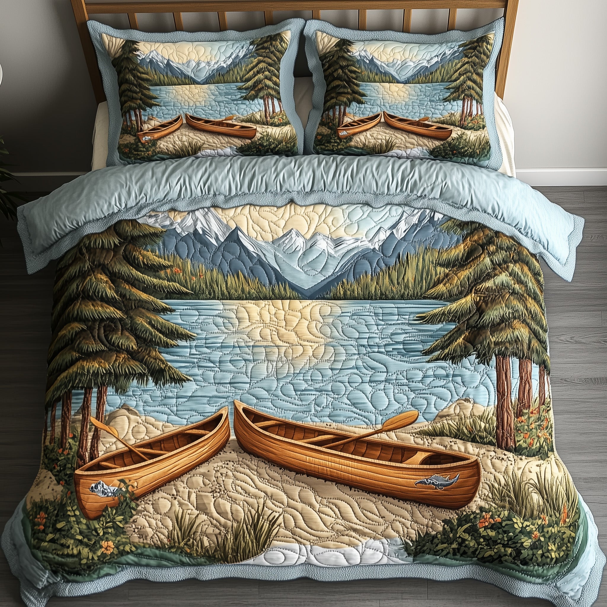 Whispers of the Kayak Quilted Bedding Set Duvet Cover Merchandise Gifts For Kayak Fisherman