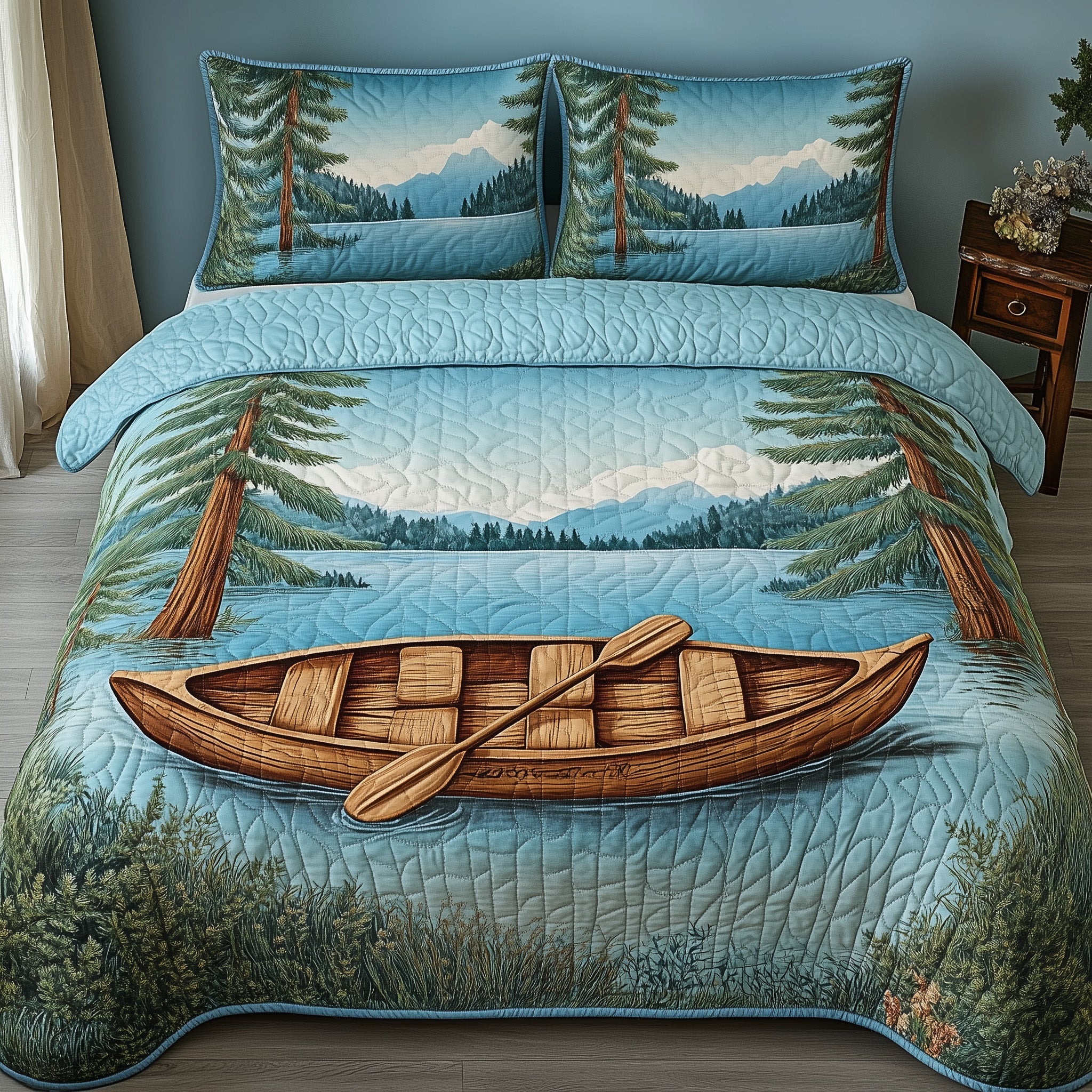 Whispers of the Kayak Quilted Bedding Set Duvet Cover Merchandise Kayaking Gifts For Mom
