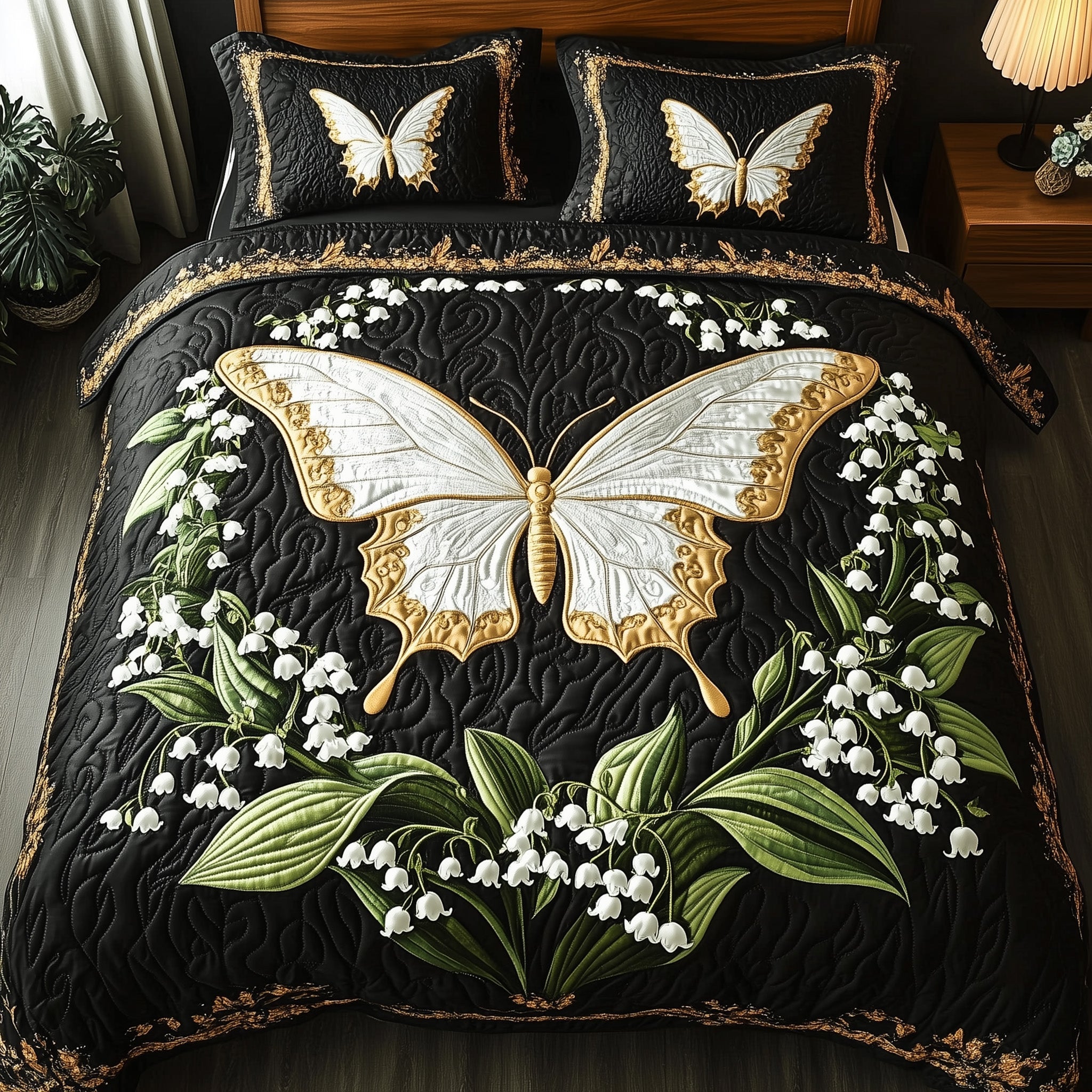 Whispers of the Valley Quilted Bedding Set Duvet Cover Bed Sheet Best Family Christmas Gifts
