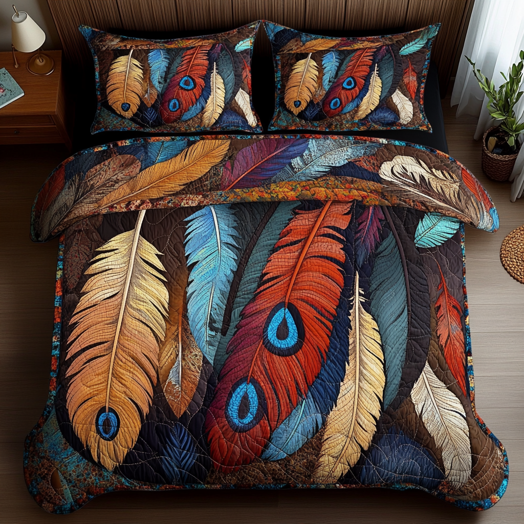 Whispers of the Wind Quilted Bedding Set Cool Bedroom Decor Native American Christmas Gifts