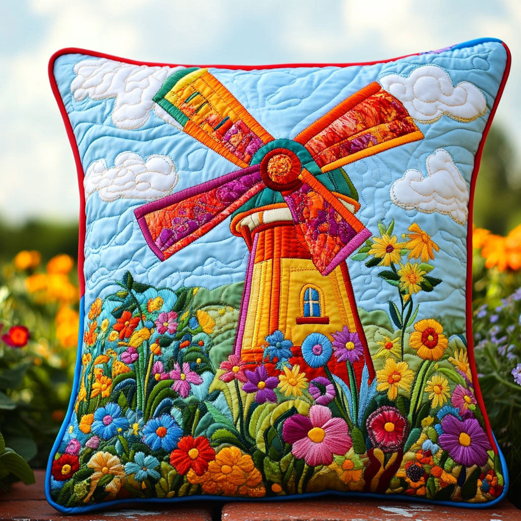 Whispers Of The Windmill Quilted Pillow Case Holiday Throw Pillows Best Gift For My Brother