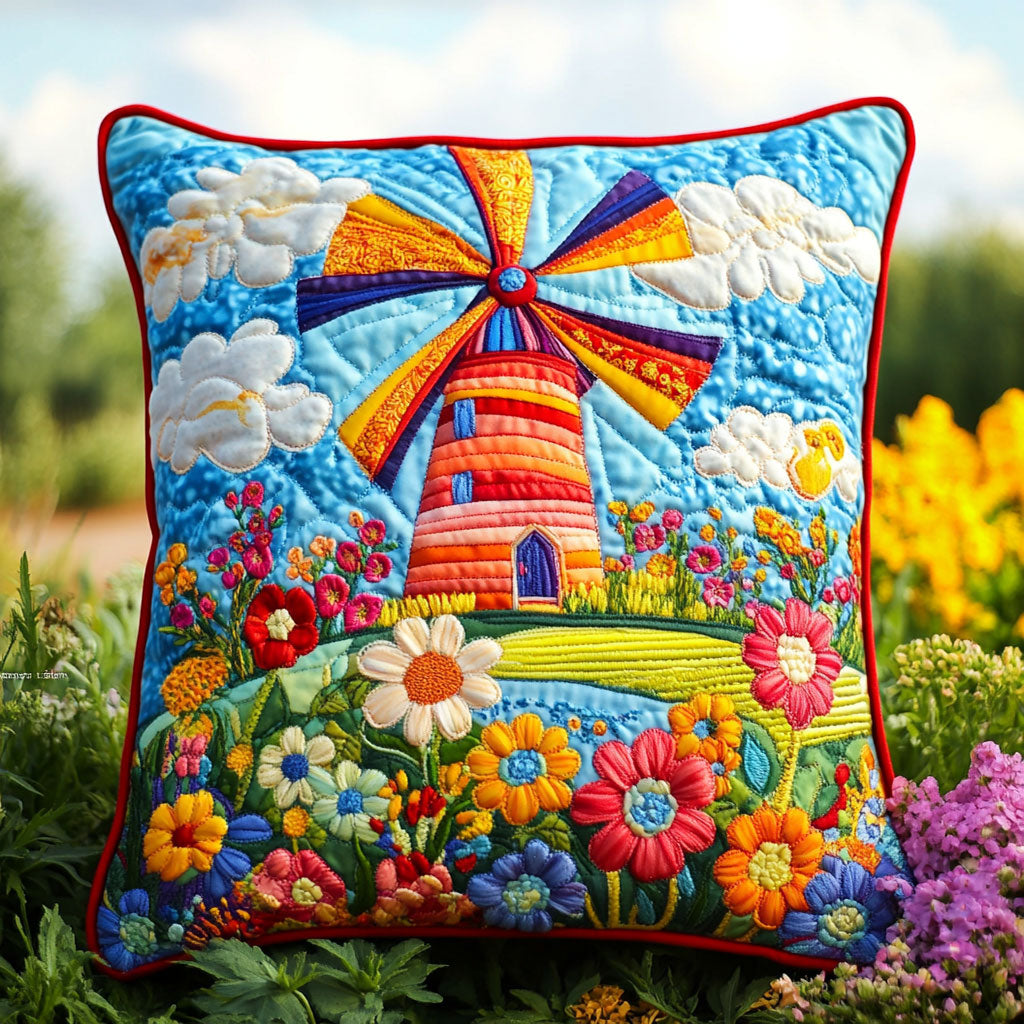 Whispers Of The Windmill Quilted Pillow Case Holiday Throw Pillows Good Christmas Gifts For Brother