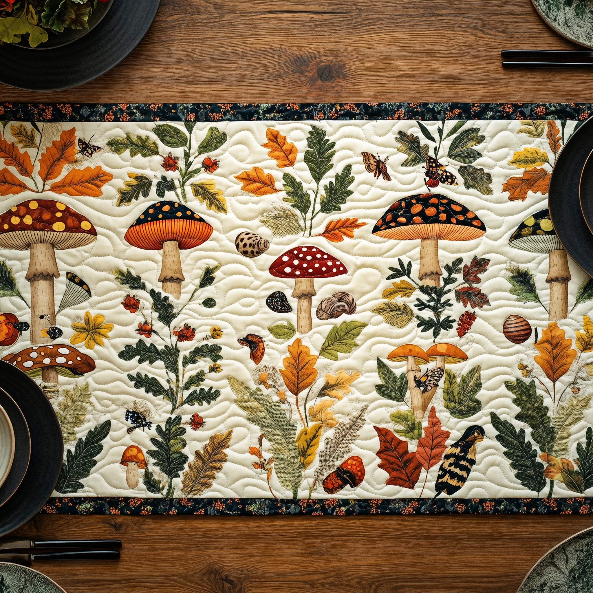 Whispers Of The Woods Quilted Table Runner Merry Christmas Table Runner Decor