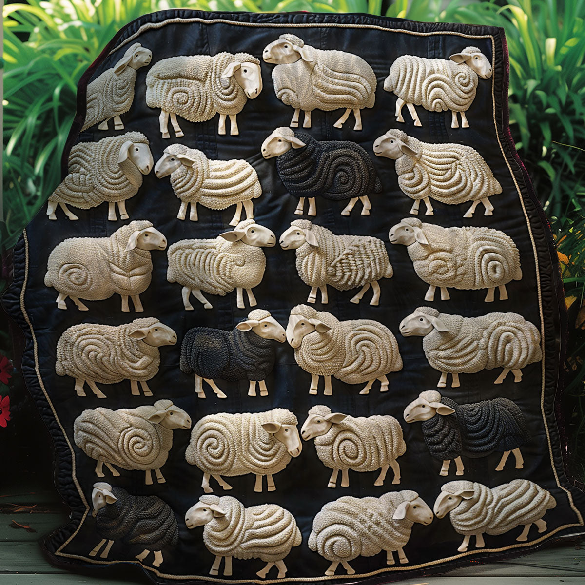 White And Black Sheeps Quilt Blanket Winter Blanket Snowman Gifts For Adults