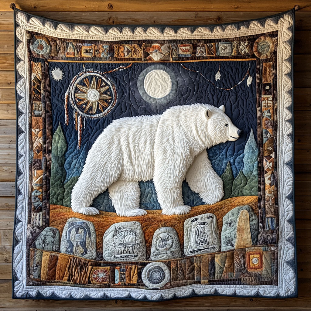White Bear Spirit Quilt Premium Quilt Blanket Gift for Family Gatherings