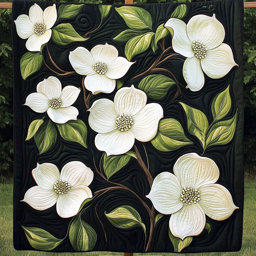 White Blossom Quilted Blanket Best Couch Throw Blanket Gifts For Flower Enthusiasts