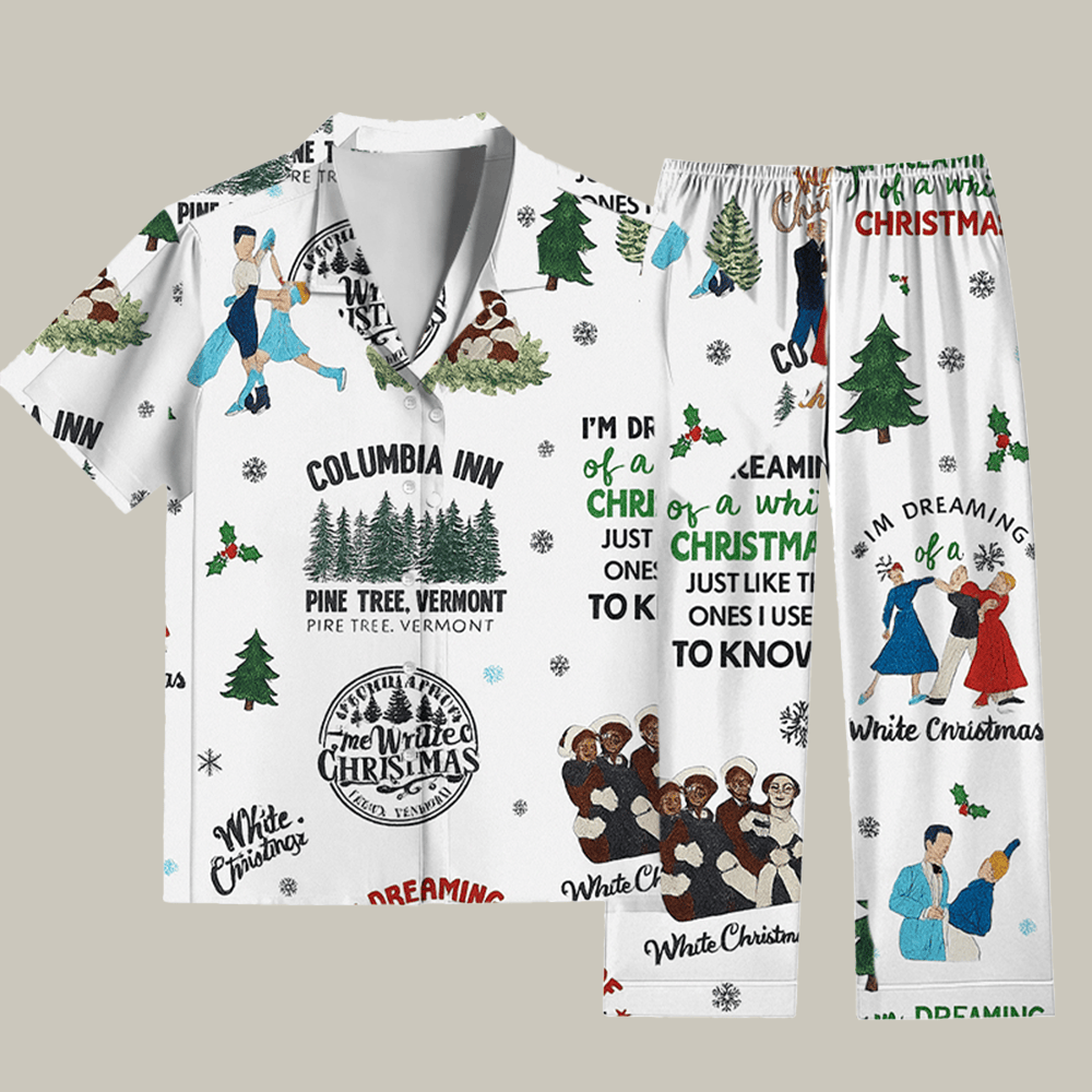 White Christmas Movie Pajama Set Cool Xmas Clothes Christmas Gift Ideas For Her