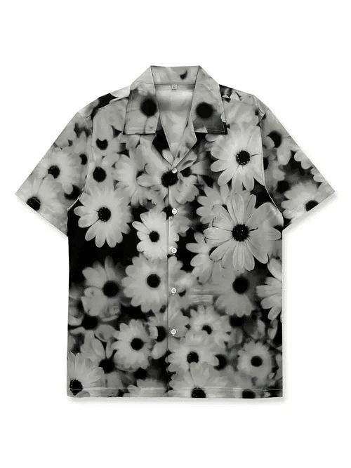 White Flower Hawaiian Shirt Flower Pattern Vintage Style Shirt Cool Gifts For Men